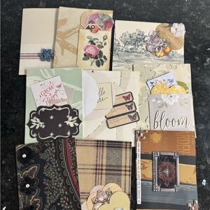 Handmade Wallpaper Cards with Pockets Slip Pockets Ephemera Blank Cards 18 + PCS